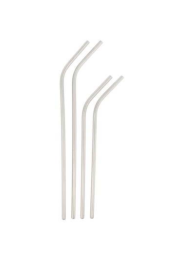 Homyl Yeniden Kullanılabilir Düz Kavisli Metal Paslanmaz Çelik Gümüş