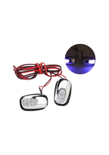 Mavi 1 Çift Otomatik Ön Cam Ön Cam Led Işık Püskürtme Jet Nozulu Silecek Yıkama Lambası