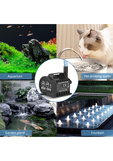 Geeksen 12v Mini Su Pompası, 700l/h Akış, 3m Yükseklik, Taşınabilir, Akvaryum Ve Bahçe Çeşmeleri İçin