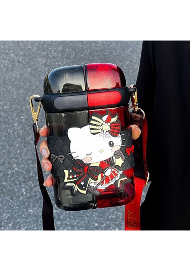 Yystore Siyah Kırmızı 640ml Bölmeli Şişe