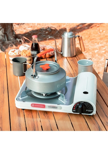 Youmex Kamp, Piknik Ve Yürüyüşler İçin Pratik 1.6l Çay Ve Kahve Demleme Çaydanlığı Koyu Gri