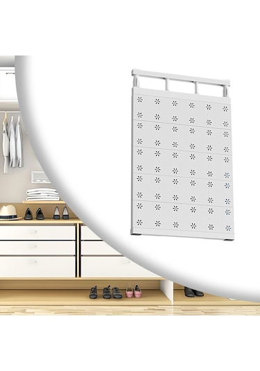 Homyl Genişletilebilir Bölücü Giyim Dolap Rafı Mutfak 35cmx60cm Beyaz Diğer