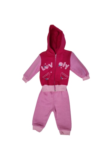 Kız Bebek Alt Üst Takım Pembe Fuşya Fermuarlı Pembe