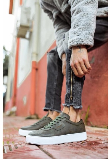 Pabucmarketi Günlük Erkek Ayakkabı Haki Yeşil Yeşil