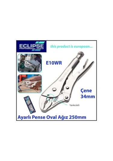 Eclipse E10Wr Standart Ayarlı Pense Oval Çene Ve Yan Keskili 250