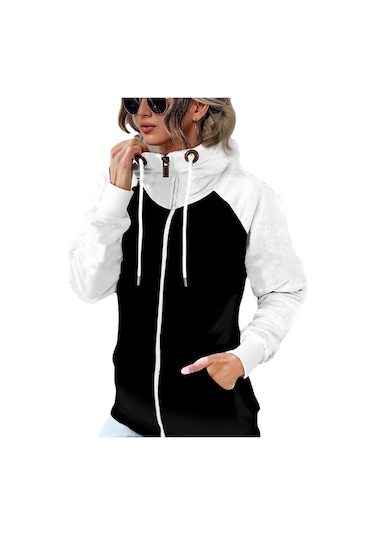 Beyaz Kadın Giyim Sonbahar Kış Kalın Bol Kesim Uzun Kollu Mont Rahat Mont Artı Kadife Beyaz