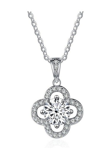 Beyaz Bague Ringen 1ct 6.5mm D Renk Mozanit Kolye 925 Ayar Gümüş Kolye Yıldönümü Şanslı Düğün Pırıltılı Kolye Hediye