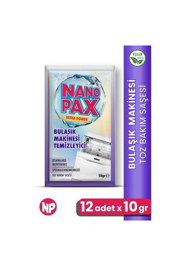 Bulaşık Makinesi Temizleyici Toz Bakım Saşesi 12 Adet X 10gr