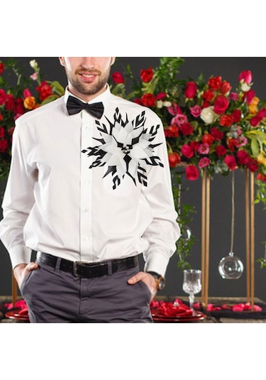 Suntek Çiçek Tüy Broş El Yapımı Saç 23cm-beyaz-ve-siyah Beyaz Ve Siyah