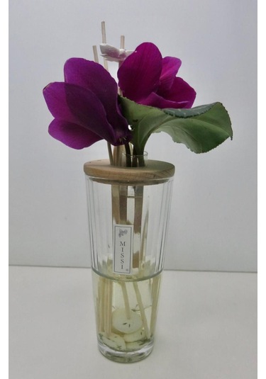 MASİF AHŞAP KAPAKLI DEKORLI FİTİLLİ CAM DARK AMBER ODA KOKUSU