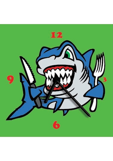 Köpekbalığı Saat Clock Kum Boyama Seti-red Castle S-0021 Renkli