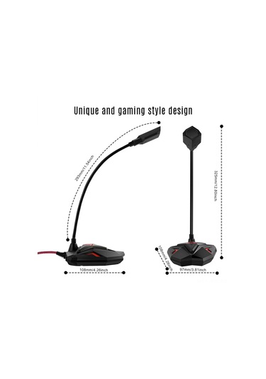 Reedark Oyun Mikrofonu - Usb Pc Mikrofon, Led Işıklı, 360 Ayarlanabilir, Sessiz Mod, Kulaklık Çıkışı