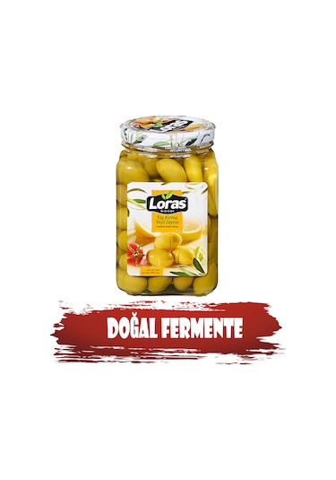 Loras 70 - 90 KB Kırma Kalamata Yeşil Zeytin Cam 900 G