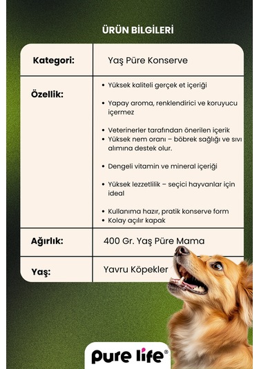 Pate Kuzu Etli Yavru Köpek Konserve Yaş Mama 400 Gr