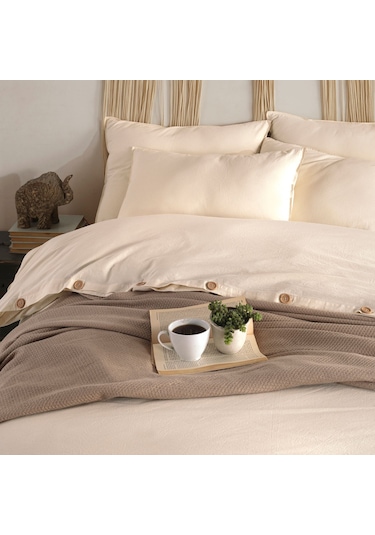 Macas Home Pure Love %100 Pamuklu Ipliği Boyalı Tek Kişilik Takım