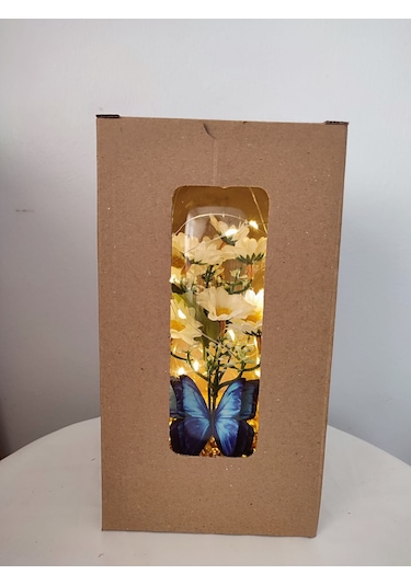 Işıklı Papatya Buket Fanus