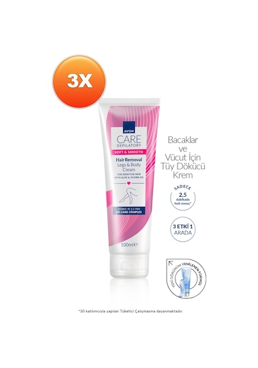 Avon Works Vücut için Tüy Dökücü Krem 3 x 100 ML