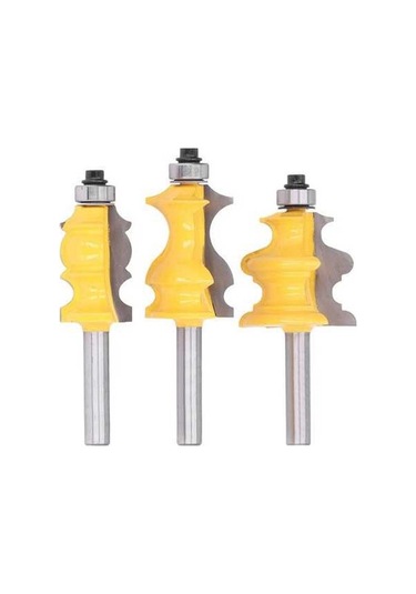 Besthome1 3'lü Yüksek Performanslı Ahşap Şekillendirme Freze Uç Seti, 8mm Sap Çapı İle Pürüzsüz Kesim