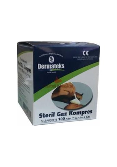 Dermateks Steril Gazlı Bez Kompres Spanç 7.5 x 7.5 CM 4 Kutu