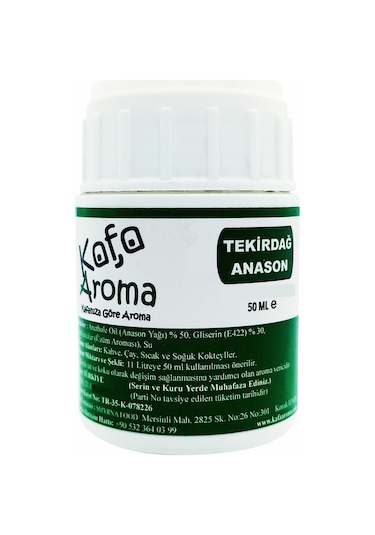 Kafa Aroma Tekirdağ Anason Yağı Hazır Karışımı Kiti 50 ML