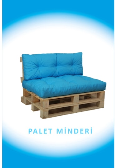 Dış Ve Iç Mekan Palet Minderi Minder Seti Takımı 2 Li Turkuaz