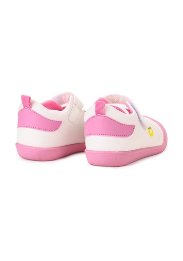 Kiko Kids Smile Cırtlı Kız Bebek İlk Adım Panduf Ayakkabı Pembe