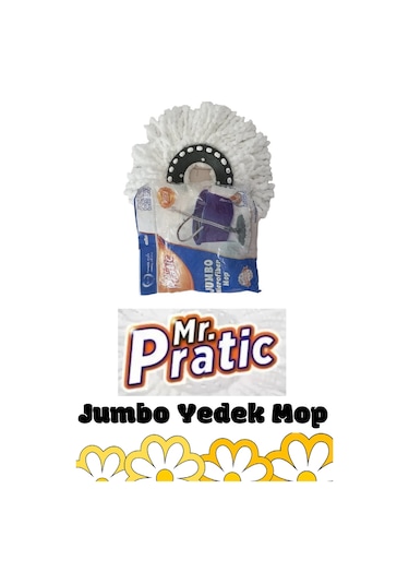Mr.pratic 10 Adet 360 Döner Başlıklı Yedek Jumbo Mop