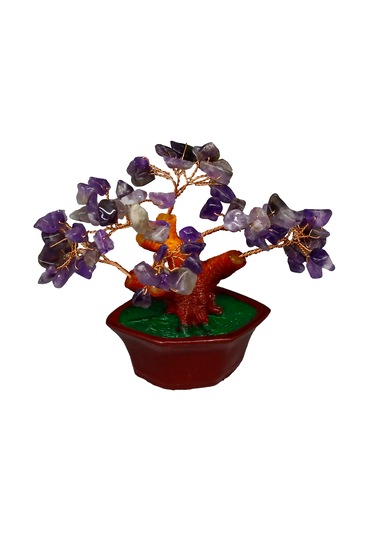 Ametist Doğal Taşlı Bonsai Hayat Ağacı - Dekoratif Ve Şifalı Ener