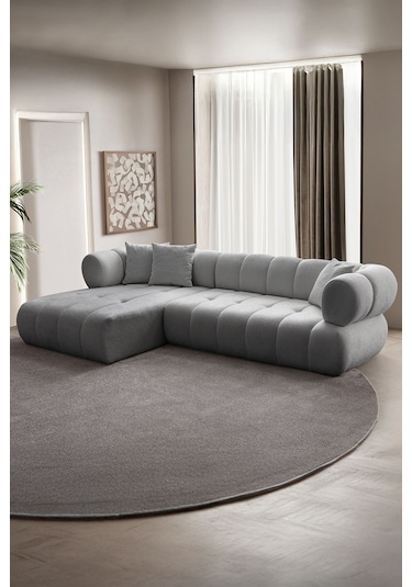 Petra Modern Köşe Koltuk Takımı Gri
