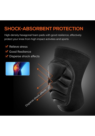 Wezone Ekstra Kalın Sünger Dizlik - Basketbol, Dans Ve Outdoor Sporlar İçin Rahat Koruma Siyah