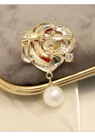 Fashion Jewelry Beyaz İncili Gül Broş 309983419 Beyaz