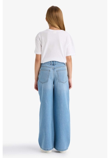 Defacto Kız Çocuk Wide Leg Geniş Paça Jean Pantolon E5881a825aunm39 Mavi