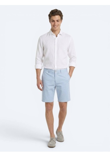 Kip Mavi Düz Kumaş Jogging Fit Casual Bermuda