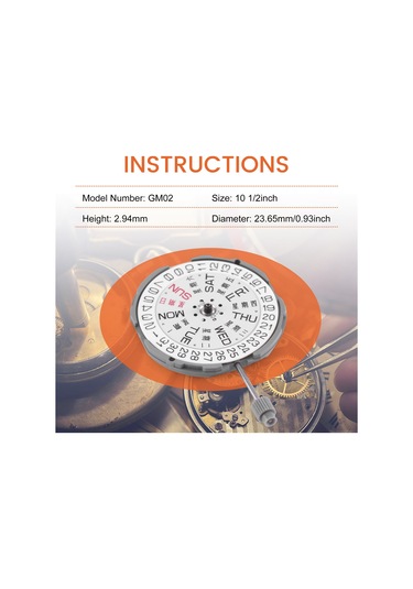 Xurunkeji Miyota Gm02 Gm00 Hareketi İçin 065-543 Gövdeli 3 İbreli Tarih 3 Metal Kuvars Saat Hareketi Yedek Parçaları Siyah