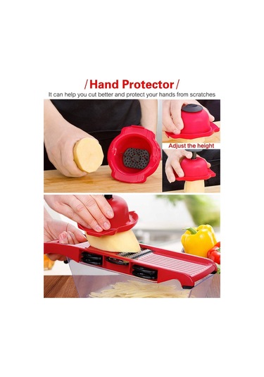 6'sı 1 Arada Mandolin Dilimleyici, Çok İşlevli Meyve Ve Sebze Kesici, Gıda Kabı İle Değiştirilebilir Paslanmaz Çelik Bıçaklar, Patates Soyucu Diğer