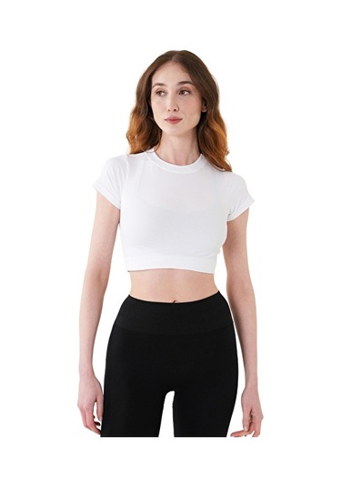Musclecloth Nova Seamless Crop T-shirt Beyaz