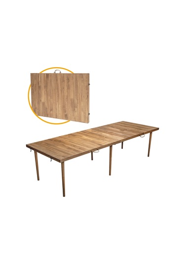 Katlanabilir Piknik Masası Katlanabilir Kamp Masası 75x200 Cm Ceviz