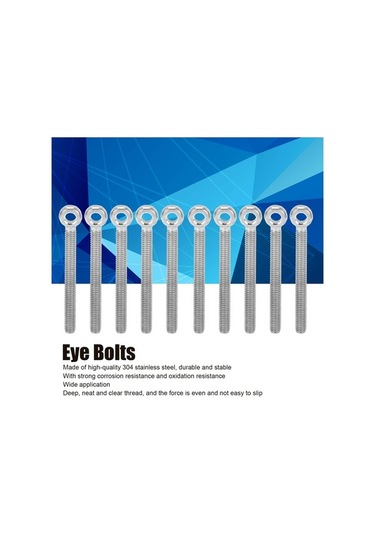 Besthome1 304 Paslanmaz Çelik Gözli Somunlar M6x60, 10 Adet, Dayanıklı, Koruyucu, Endüstriyel Kullanım İçin 4.8 Seviye