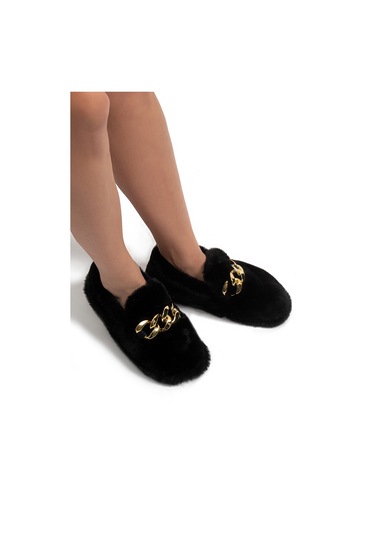 Angel Kadın Peluş Ev Ayakkabısı Siyah 37/41 Siyah