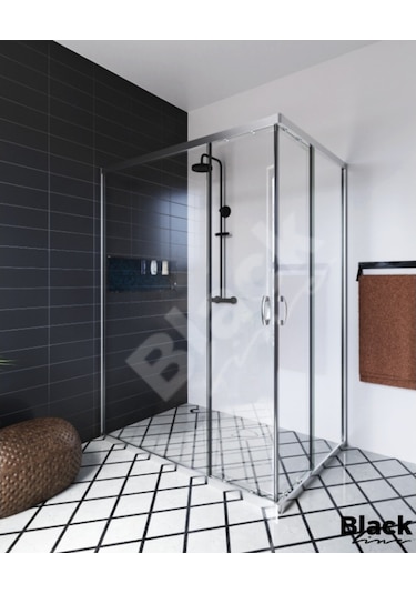 Blackline Dikdörtgen Kromaj Renk Köşe 5 Mm Temperli Cam H:190 Şeffaf