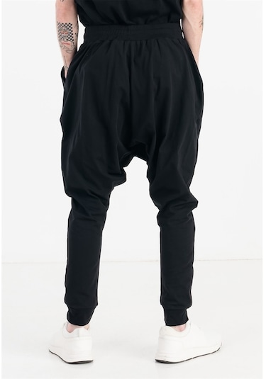 Jahr Marc Siyah Slim Fit Yanları Cepli Erkek Şalvar Eşofman Altı Siyah