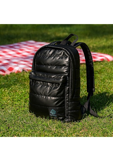 Biggdesign Moods Up Relaxed Kapitone Sırt Çantası Su Geçirmez Kumaşlı Okul Ve Laptop Çantası Siyah Siyah