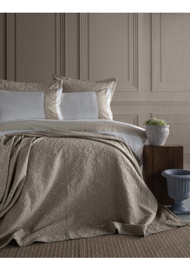 Çift Kişilik Toledo Bej Yatak Örtülü Nevresimli Set Bej