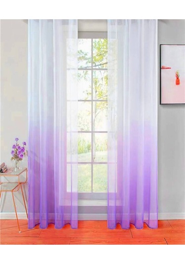 Tül Perde Kavun İçi Renk Geçişli Degrade S Pile Tül Perde Lila