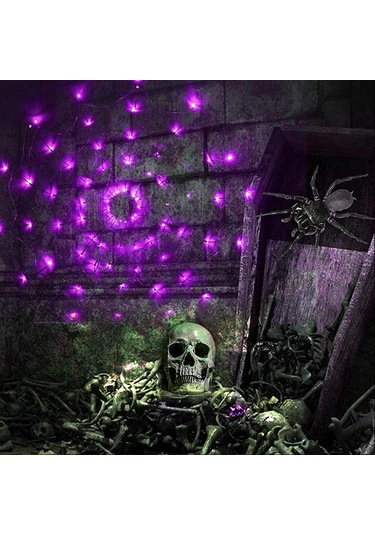 Cadılar Bayramı Led Su Geçirmez Dize Işık Cadılar Bayramı Örümcek Web Işık Pil/usb Uzaktan Tatil Işık Korku Perili Ev Sahne Dekor Sıcak Beyaz