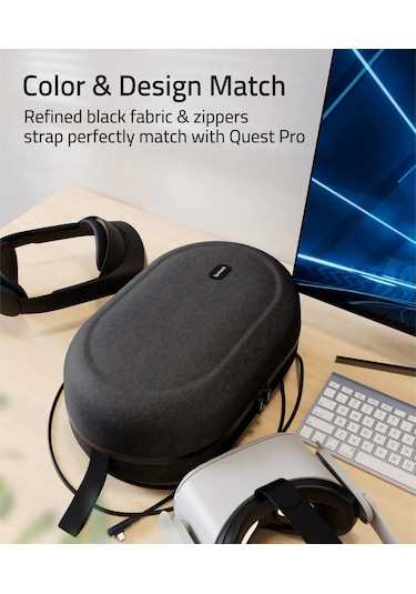 Large Sert Taşıma Çantası Meta Quest 3s/3/oculus 2/pico 4 Uyumlu Siyah M42-bl