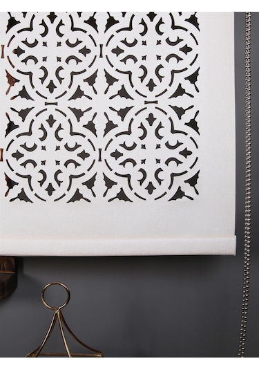 Lazer Stor Perde - Otantik Desen - Kalın Mat Model Krem