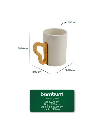 Bambum Fugu - Bambu Standlı 4'lü Kupa Seti Beyaz