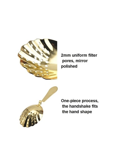 Dancemonkey Deniz Kabuğu Şeklinde Paslanmaz Çelik Süzgeç Kokteyl Gümüş