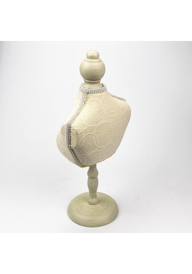 Homyl Kolye Takı Ekran Büstü Standı Zinciri Dantel Beyaz+siyah